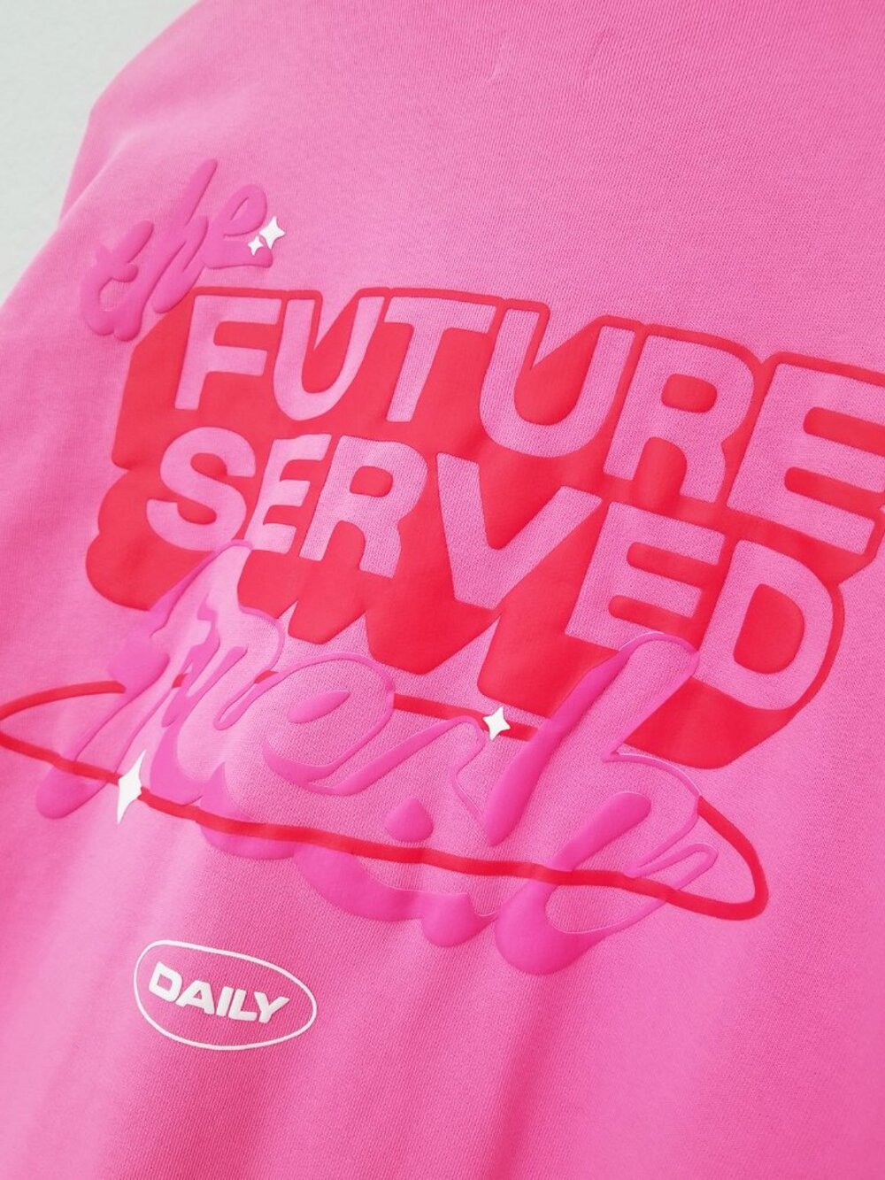 Poppi Future Served Fresh Pink Crewneck Sweatshirt Birthday Suit Oversized M - Picture 9 of 16